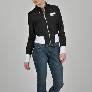Members Only Womens Nylon Color Block Bomber Jacket