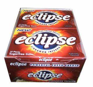 Eclipse Cinnamon Gum, 12 12 Piece Packs  (144 Pieces Per Box) 