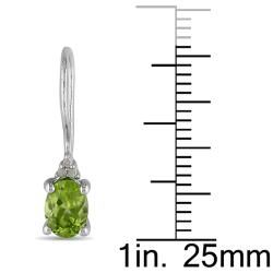 Miadora Sterling Silver Peridot and Diamond accented Earrings