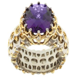 Michael Valitutti Two tone Amethyst and White Sapphire Ring