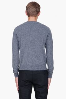 Moncler Grey Wool V neck Sweater for men