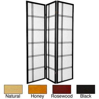 Wood/ Rice Paper 6 foot 4 panel Double Cross Two sided Screen (China