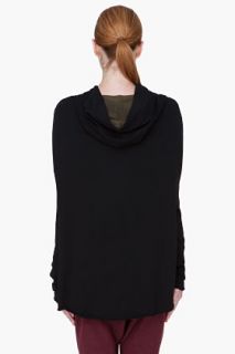 Y 3 Black Raw Cropped Hoodie for women