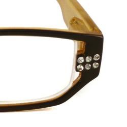 Urban Eyes Womens Crystal Butterscotch Reading Glasses