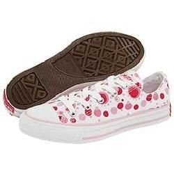 Converse Kids All Star Print Ox (Toddler/Youth) White/Raspberry