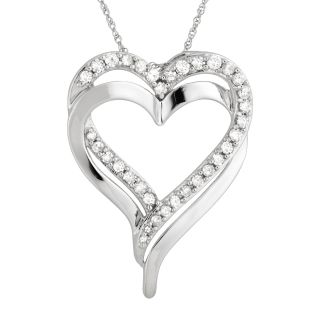 10K White Gold 1/2ct TDW Diamond Heart Necklace Today $426.99