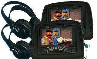 Paired Black 7 inch Headrest DVD Players