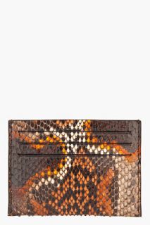 Givenchy Brown Python Leather Card Holder for men