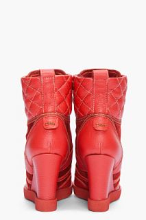 Chloe Red Wedge Sneakers for women