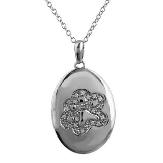 ASPCA Tender Voices Silver 1/10ct TDW Diamond Medallion Necklace (I J