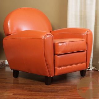 Christopher Knight Home Oversized Burnt Orange Leather Club Chair