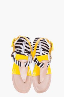 Diane Von Furstenberg Zebra Print Haircalf Jamila Sandals for women