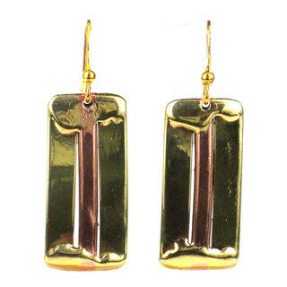 Handcrafted Brass and Copper Architecture Earrings (South Africa